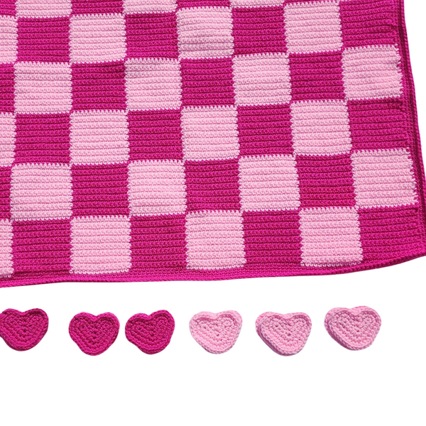 Heart Checkerboard Crochet Pattern, Valentine's Day Gift