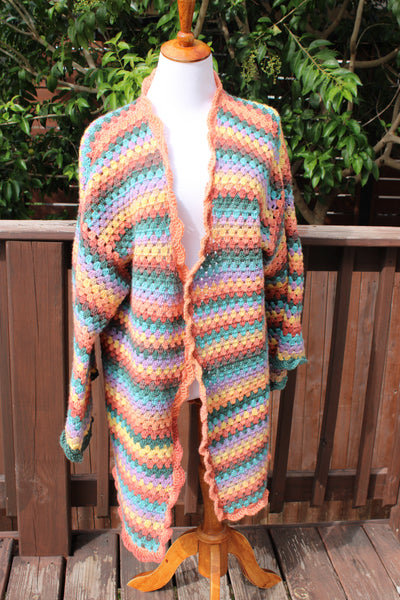 Hippie Flare Cardigan Crochet Pattern for Women