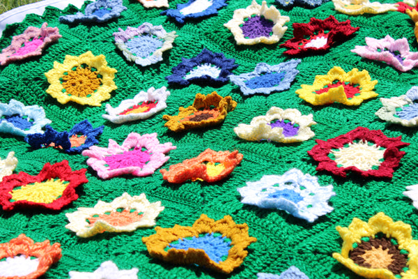 Sunflower Granny Square Afghan Crochet Pattern