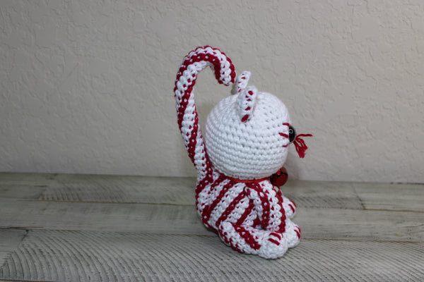 Candy Cane Kitty Amigurumi Crochet Pattern