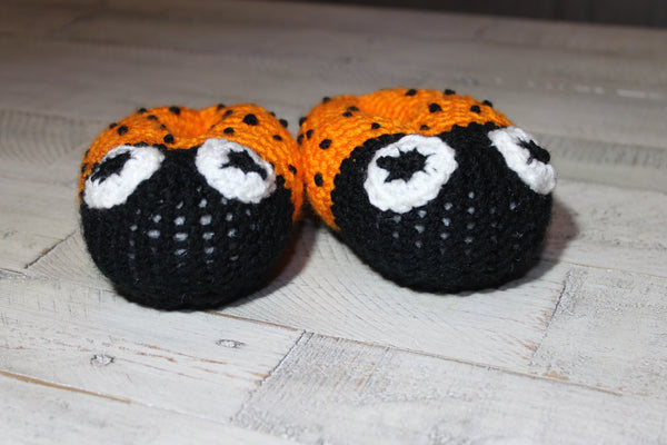 Ladybug Baby Slippers Crochet Pattern: Sizes 1, 2, 3