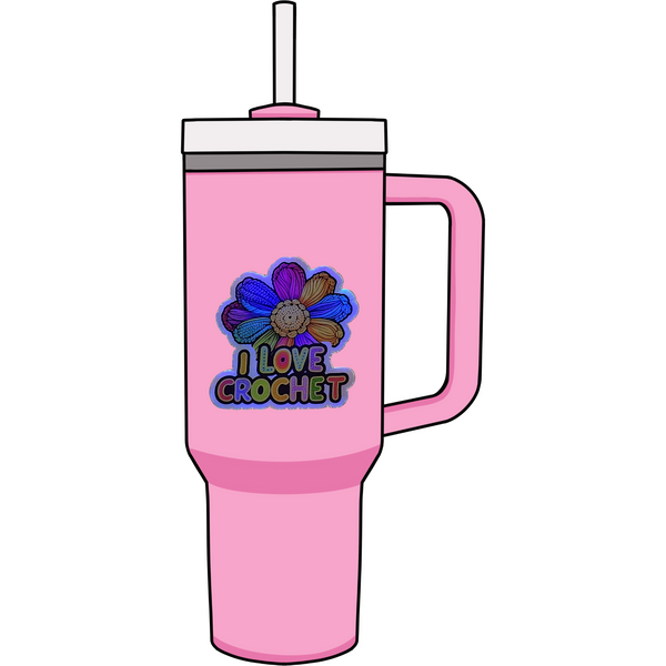 Holographic I Love Crochet Sticker