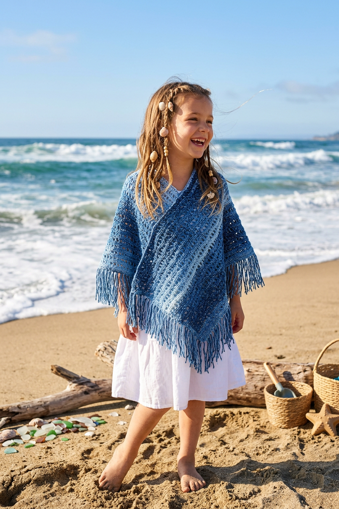 La Playa Girls’ Poncho Crochet Pattern