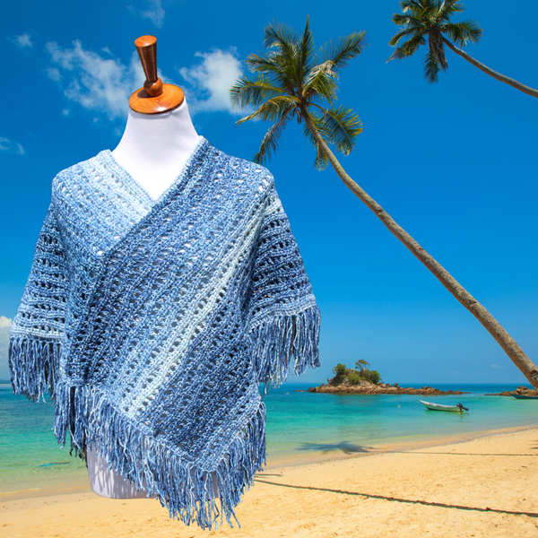 La Playa Girls’ Poncho Crochet Pattern