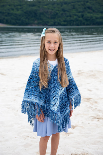 La Playa Girls’ Poncho Crochet Pattern
