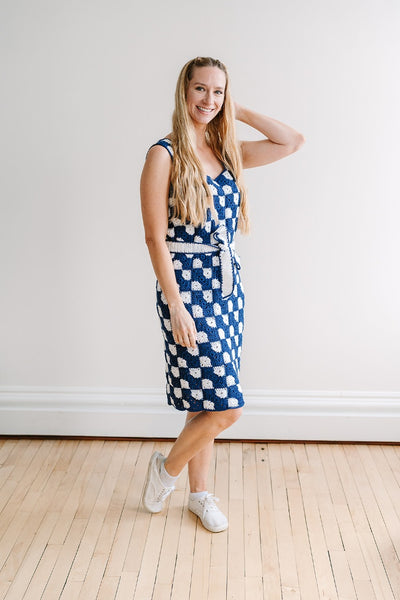Women's Bowtie Granny Square Dress Crochet Pattern