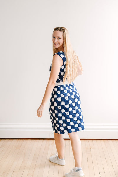 Women's Bowtie Granny Square Dress Crochet Pattern