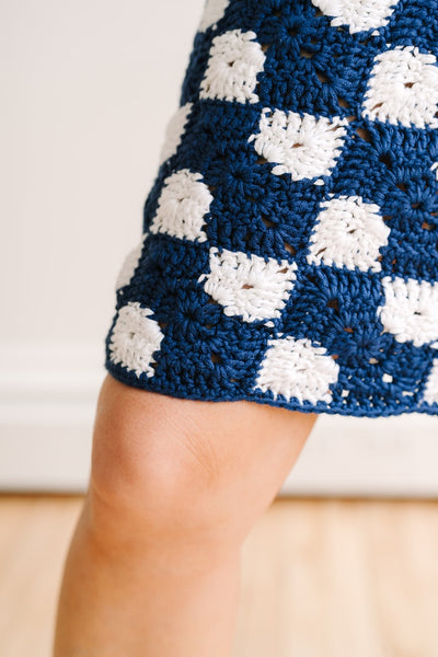 Women's Bowtie Granny Square Dress Crochet Pattern
