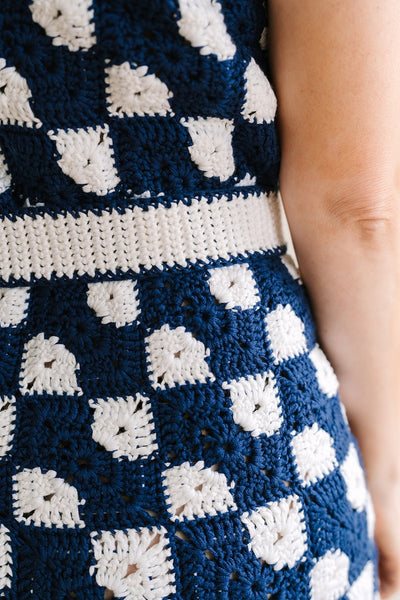 Women's Bowtie Granny Square Dress Crochet Pattern