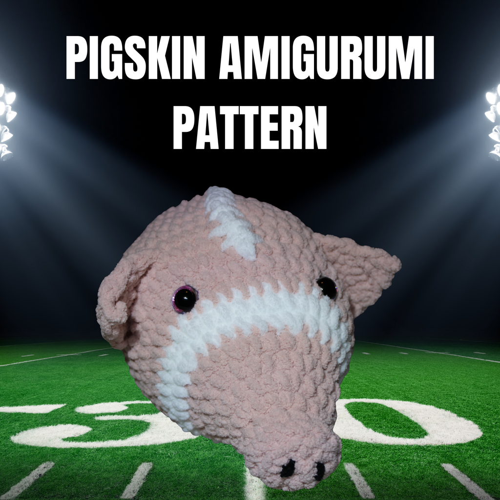Pigskin Amigurumi Crochet Pattern: Football Shaped Pig Plushie