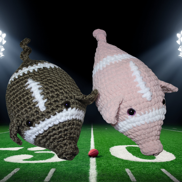 Pigskin Amigurumi Crochet Pattern: Football Shaped Pig Plushie
