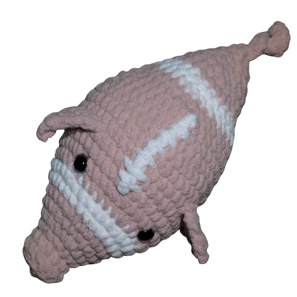 Pigskin Amigurumi Crochet Pattern: Football Shaped Pig Plushie