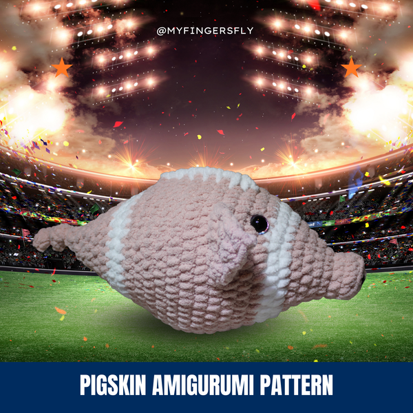 Pigskin Amigurumi Crochet Pattern: Football Shaped Pig Plushie
