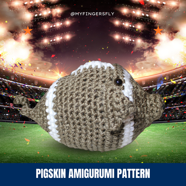 Pigskin Amigurumi Crochet Pattern: Football Shaped Pig Plushie