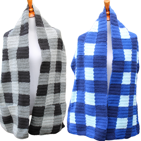 Plaid Pocket Shawl Crochet Pattern, PDF Download