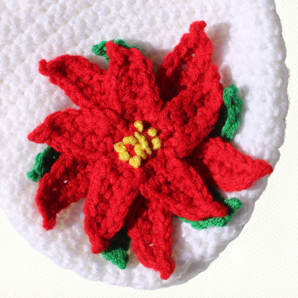 Poinsettia Christmas Stocking Crochet Pattern PDF