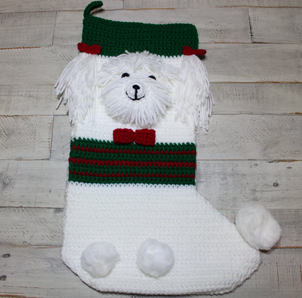 Poodle Christmas Stocking Crochet Pattern – PDF Instant Download