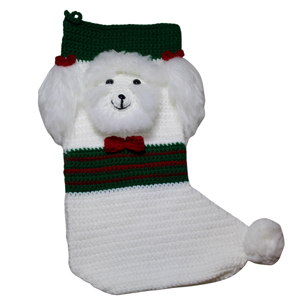 Poodle Christmas Stocking Crochet Pattern – PDF Instant Download