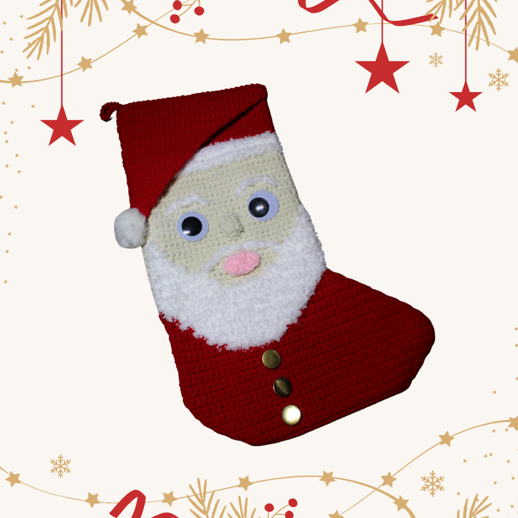 Santa Claus Christmas Stocking Crochet Pattern PDF