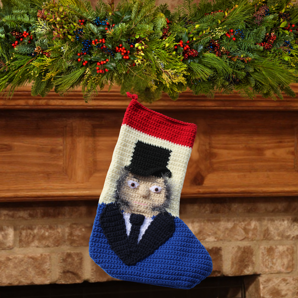 Ebenezer Scrooge Christmas Stocking Crochet Pattern PDF