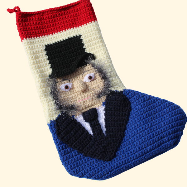 Ebenezer Scrooge Christmas Stocking Crochet Pattern PDF