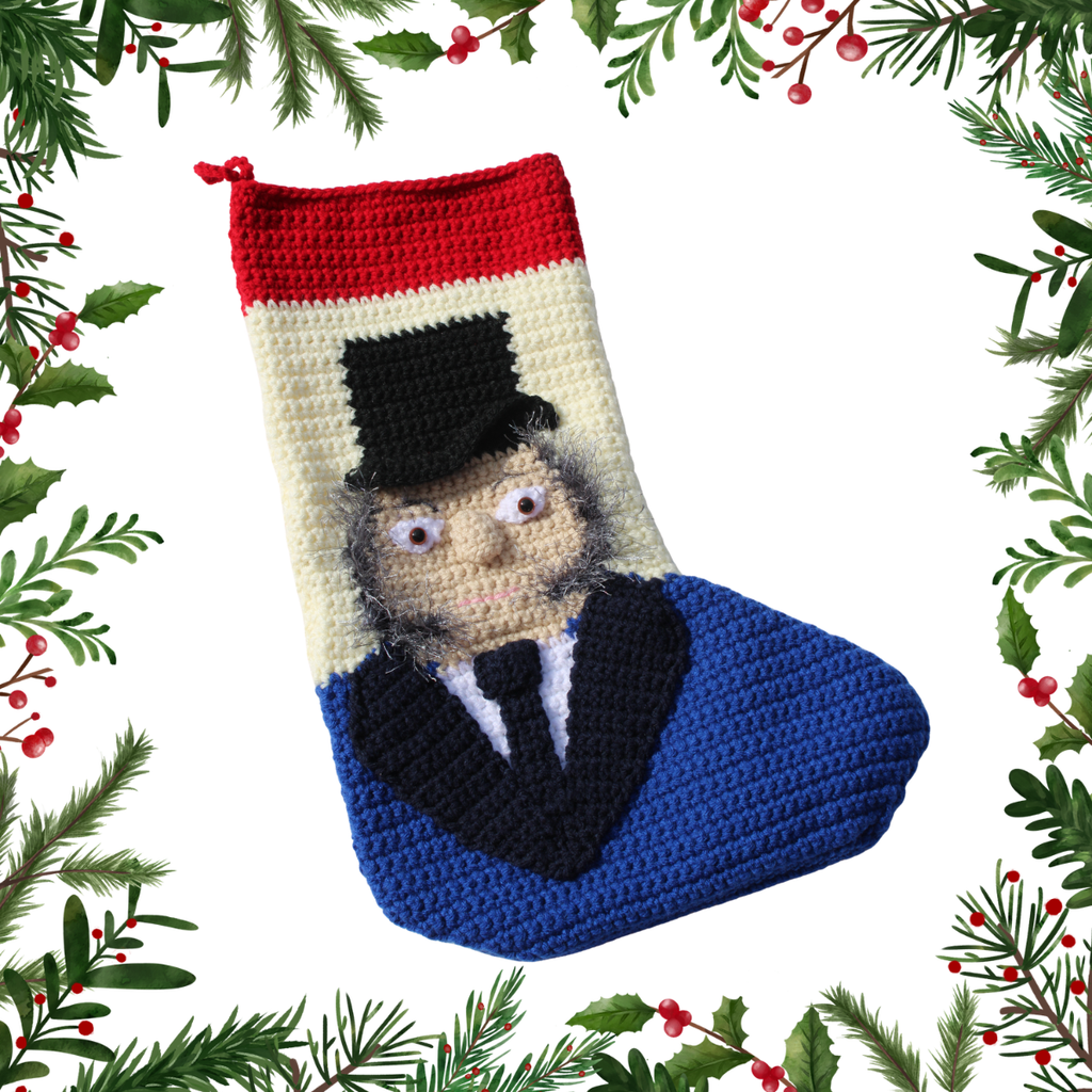 Ebenezer Scrooge Christmas Stocking Crochet Pattern PDF