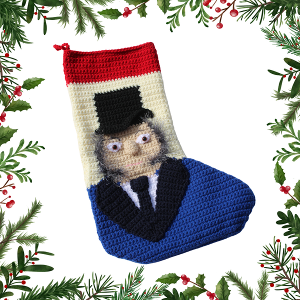 Ebenezer Scrooge Christmas Stocking Crochet Pattern PDF