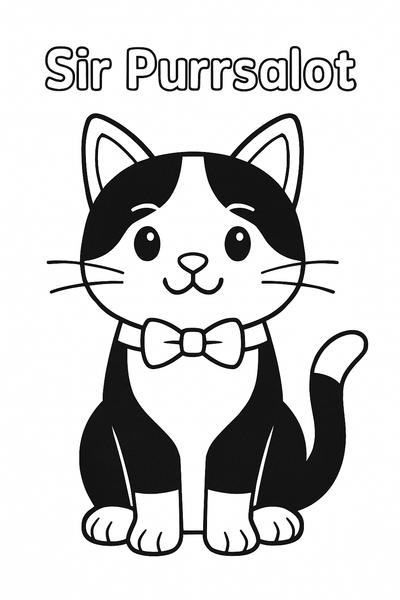Sir Purrsalot Amigurumi Crochet Pattern – Tuxedo Cat Plushie PDF