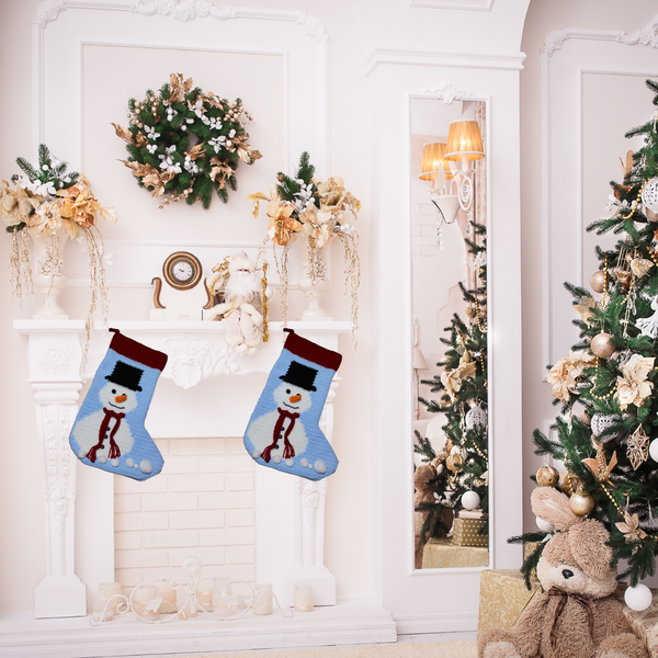 Snowman Christmas Stocking Crochet Pattern