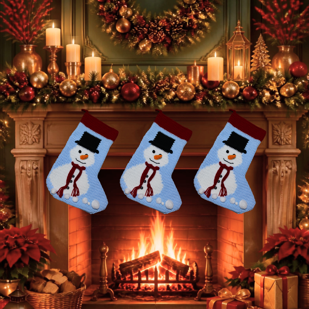 Snowman Christmas Stocking Crochet Pattern