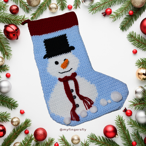 Snowman Christmas Stocking Crochet Pattern