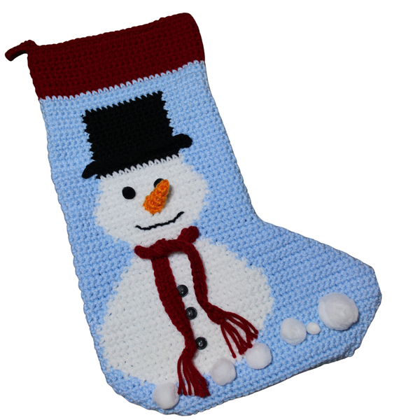 Snowman Christmas Stocking Crochet Pattern