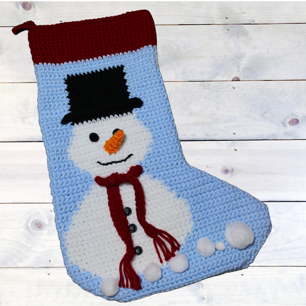 Snowman Christmas Stocking Crochet Pattern