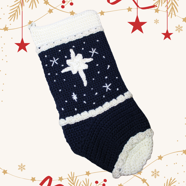 Star of Bethlehem Christmas Stocking Crochet Pattern