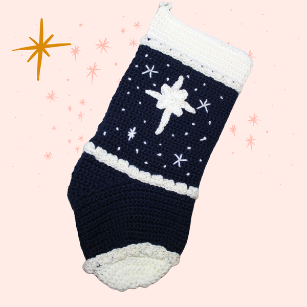 Star of Bethlehem Christmas Stocking Crochet Pattern