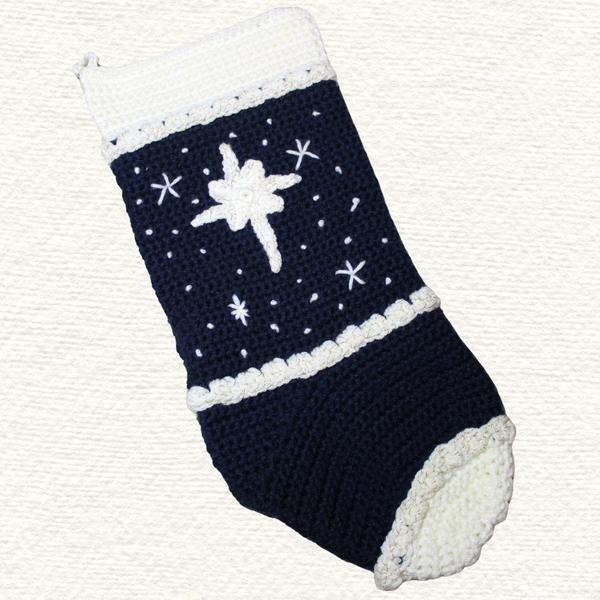 Star of Bethlehem Christmas Stocking Crochet Pattern