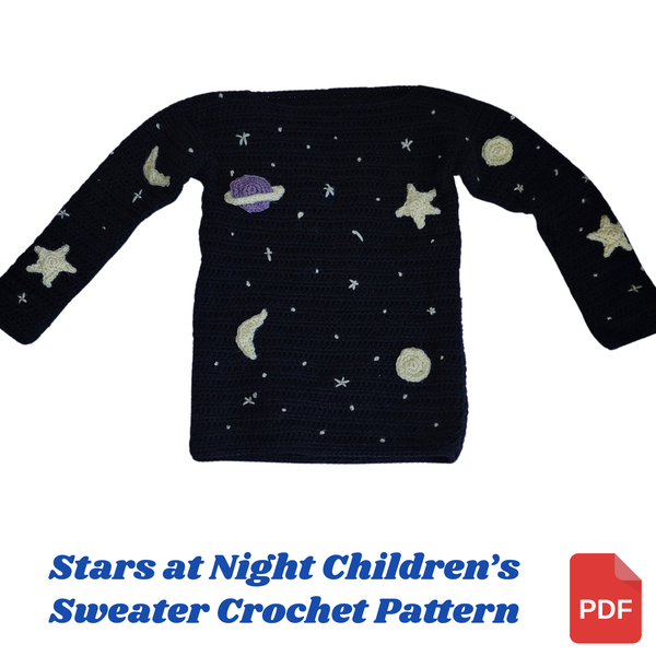 Stars at Night Children’s Sweater Crochet Pattern – Cozy & Dreamy Design
