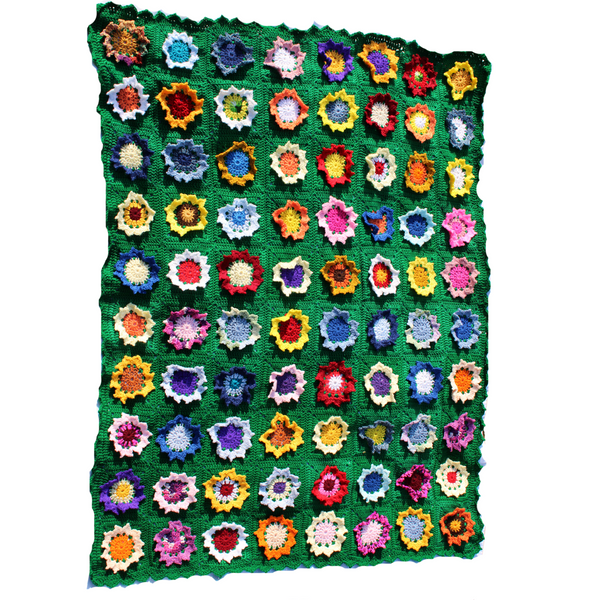 Sunflower Granny Square Afghan Crochet Pattern