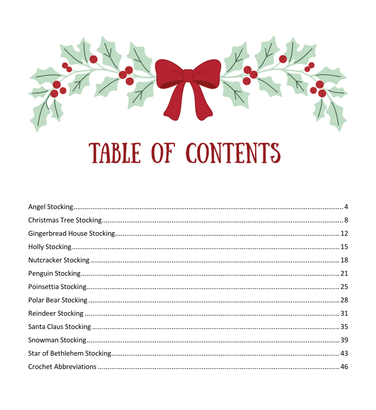 Traditional Christmas Stocking Crochet Patterns Ebook