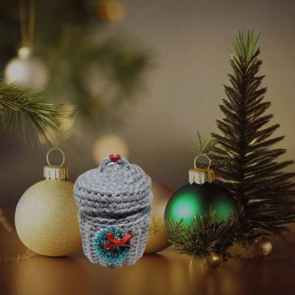 Trash Can Christmas Ornament Crochet Pattern