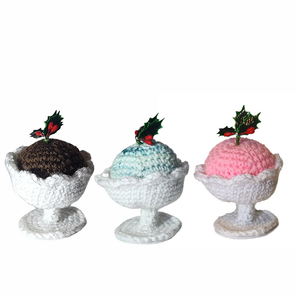 Ice Cream Christmas Ornament Crochet Pattern