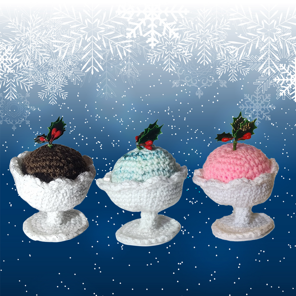 Ice Cream Christmas Ornament Crochet Pattern