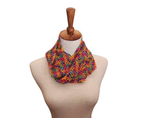Rainbow Infinity Scarf Crochet Pattern