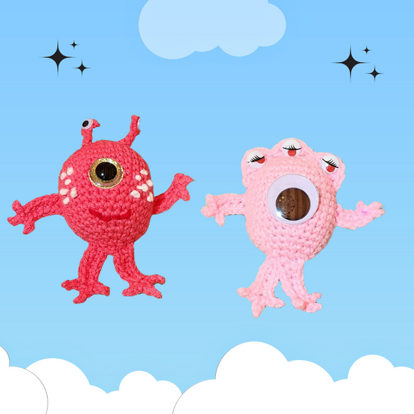 Pink Monster Keychain Crochet Pattern