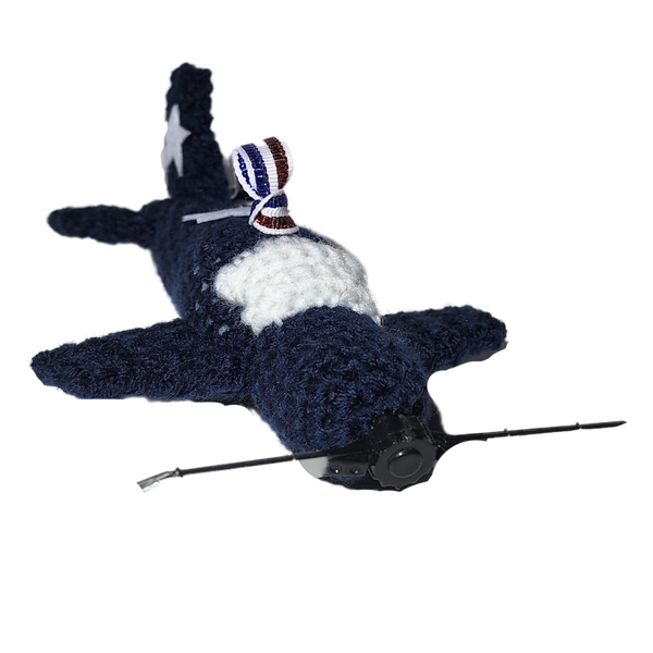 Airplane Christmas Ornament Crochet Pattern - F6F Hellcat WWII Navy Fighter Plane