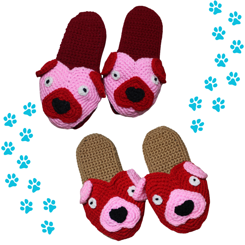 Puppy Love Slippers Crochet Pattern