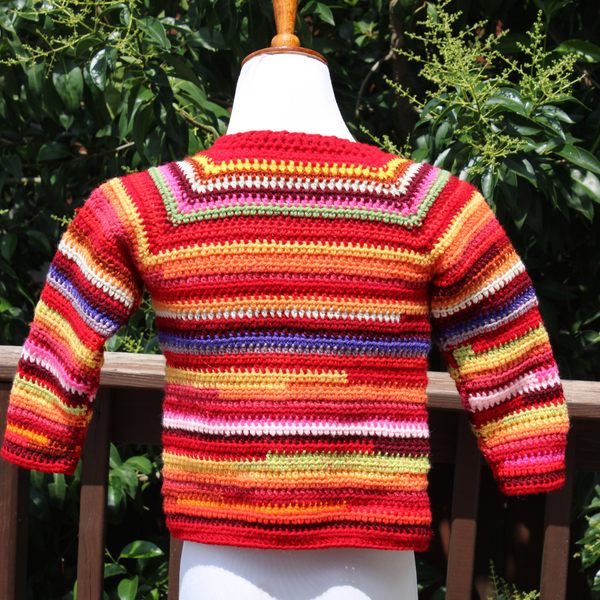 Yarn Bomb Cardigan Crochet Pattern for Children