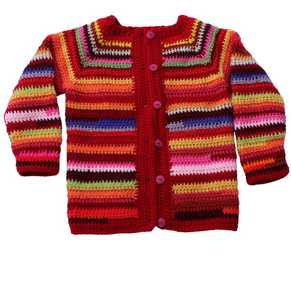 Yarn Bomb Cardigan Crochet Pattern for Children