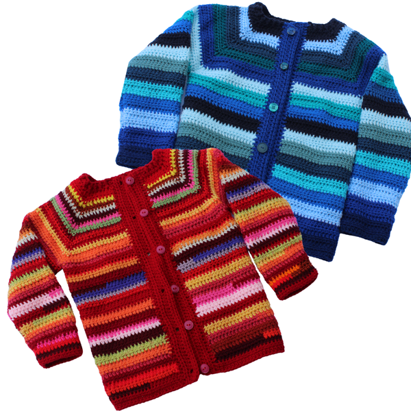 Yarn Bomb Cardigan Crochet Pattern for Children