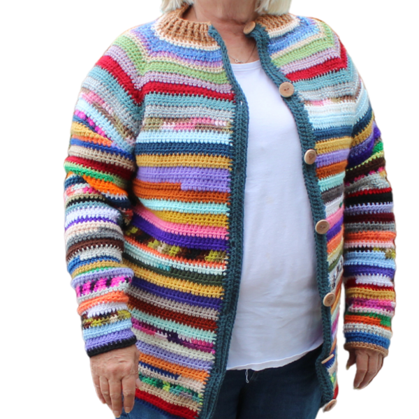 Yarn Bomb Cardigan Women's Crochet Pattern